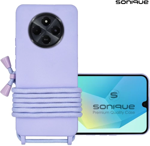 Θήκη Σιλικόνης με Κορδόνι CarryHang Sonique Xiaomi Redmi 14C 4G / Poco C75 4G / /Redmi A4 5G Λιλά