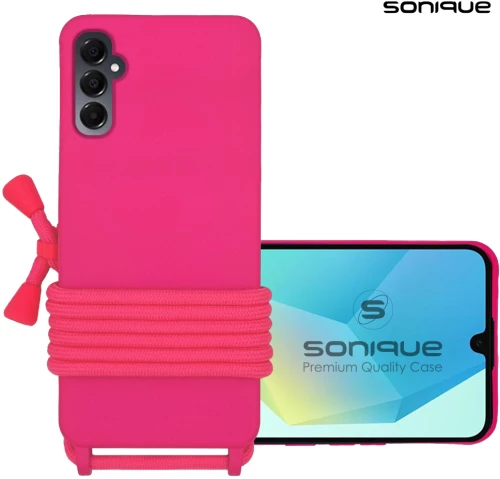 Θήκη Σιλικόνης με Κορδόνι CarryHang Sonique Samsung Galaxy A16 4G / Galaxy A16 5G Φουξ