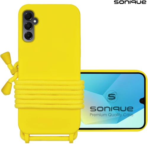 Θήκη Σιλικόνης με Κορδόνι CarryHang Sonique Samsung Galaxy A16 4G / Galaxy A16 5G Κίτρινο