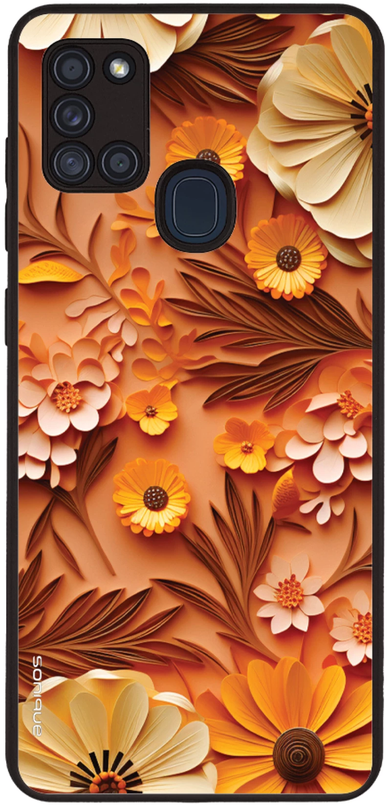 Θήκη Sonique 3D Flower Series για Samsung Galaxy A21s Πορτοκαλί