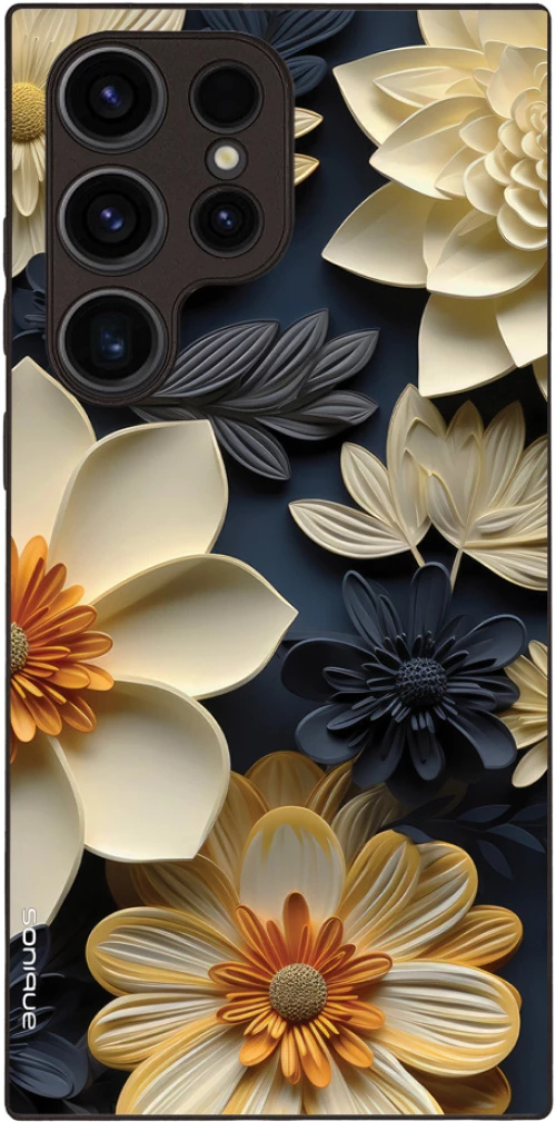 Θήκη Sonique 3D Flower Series για Samsung Galaxy S23 Ultra Εκρού