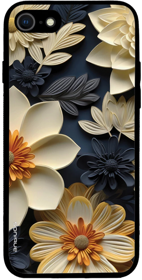 Θήκη Sonique 3D Flower Series για Apple iPhone 7 / iPhone 8 / iPhone SE 2020 / iPhone SE 2022 Εκρού