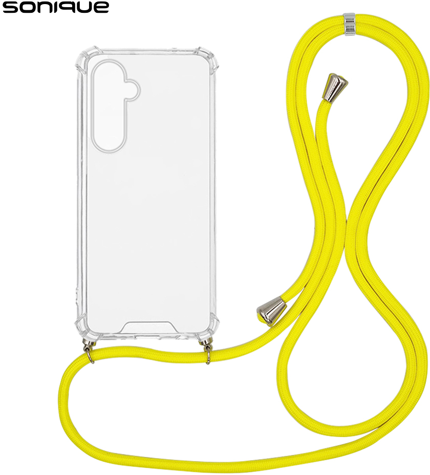 Θήκη Σιλικόνης με Κορδόνι Sonique Armor Clear Samsung Galaxy S25 Κίτρινο