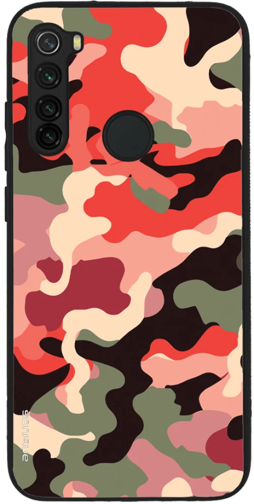 Θήκη Sonique Camouflage Army Series για Xiaomi Redmi Note 8 / Redmi Note 8 2021 Κόκκινο