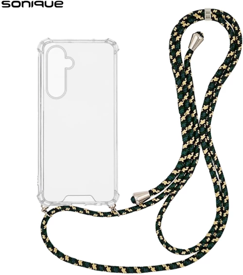 Θήκη Σιλικόνης με Κορδόνι Sonique Armor Clear Samsung Galaxy S25 Plus Rainbow Πράσινο