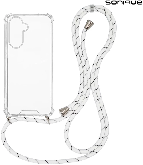 Θήκη Σιλικόνης με Κορδόνι Sonique Armor Clear Samsung Galaxy A36 5G Rainbow Λευκό