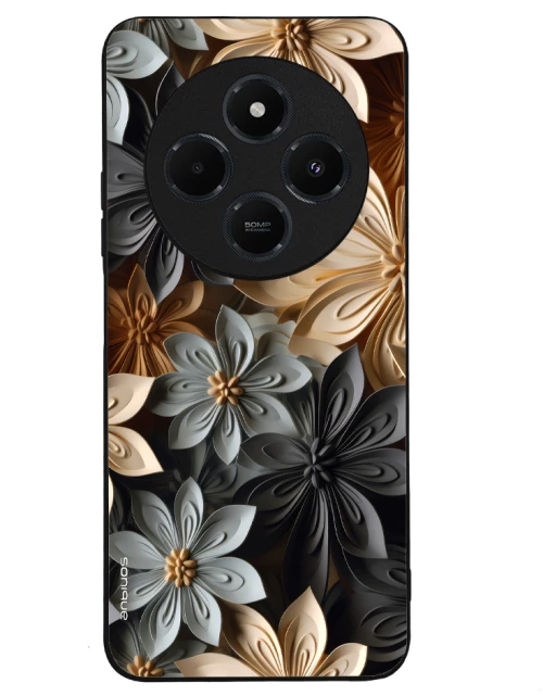 Θήκη Sonique 3D Flower Series για Xiaomi Redmi 14C 4G / Poco C75 4G / Redmi A4 5G Γκρι