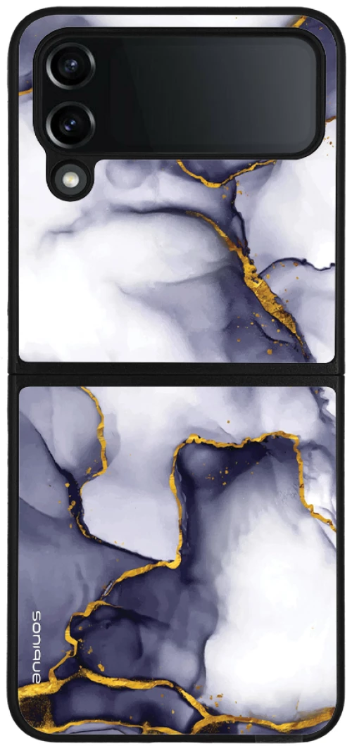 Θήκη Sonique Marble Series για Samsung Galaxy Z Flip 4 Μωβ Γκρι