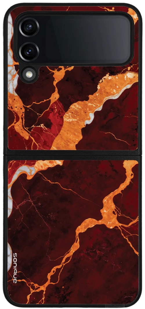 Θήκη Sonique Marble Series για Samsung Galaxy Z Flip 4 Κόκκινο