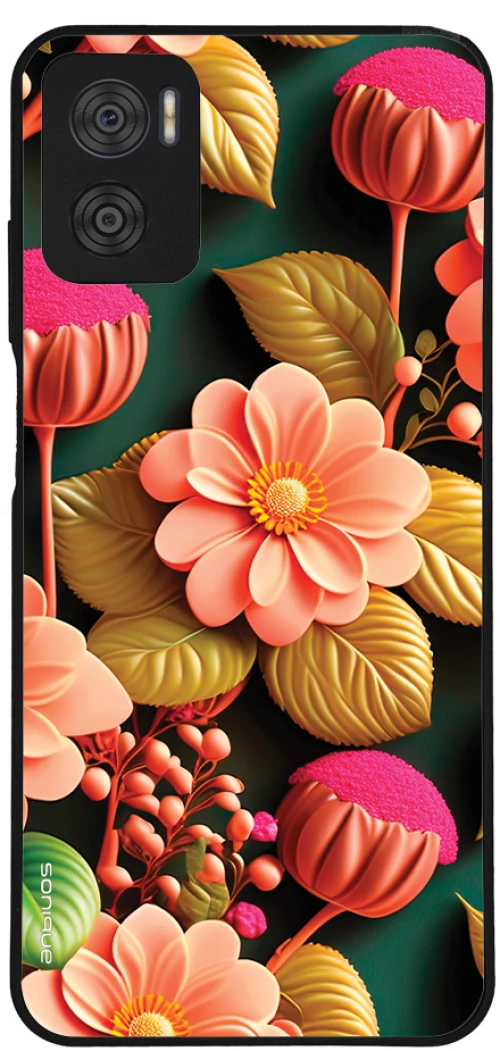 Θήκη Sonique 3D Flower Series για Motorola Moto E22 4G Σομόν