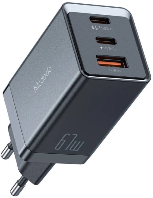 Mcdodo CH-1541 GaN wall charger, 2x USB-C, 1x USB, 67W (black)