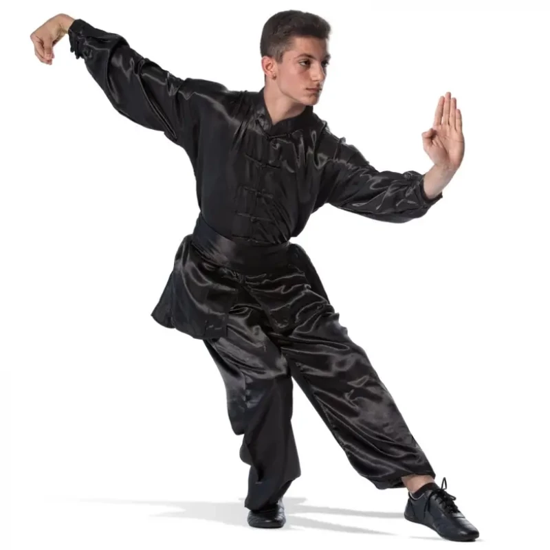 Μαύρη Wu Shu Στολή Tai Chi Style Μακρύ Μανίκι