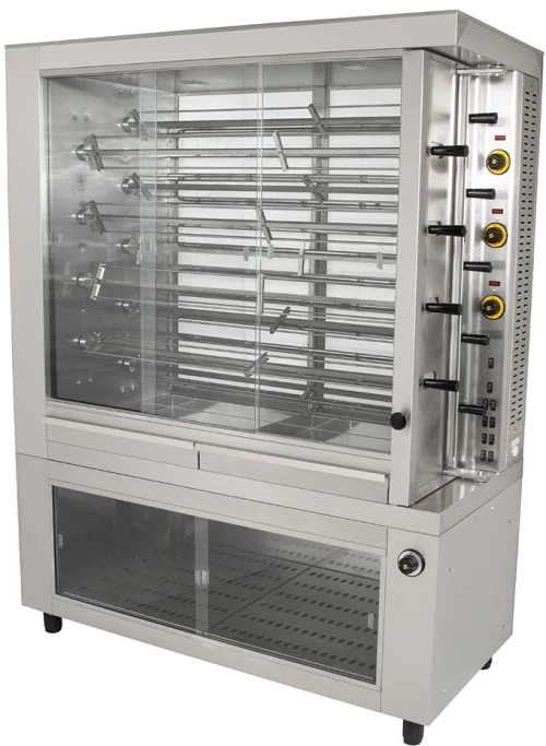 Κοτοπουλιέρα - Ψησταριά ηλεκτρική με 9 σούβλες SER GAS KE9 με θερμοερμάριο