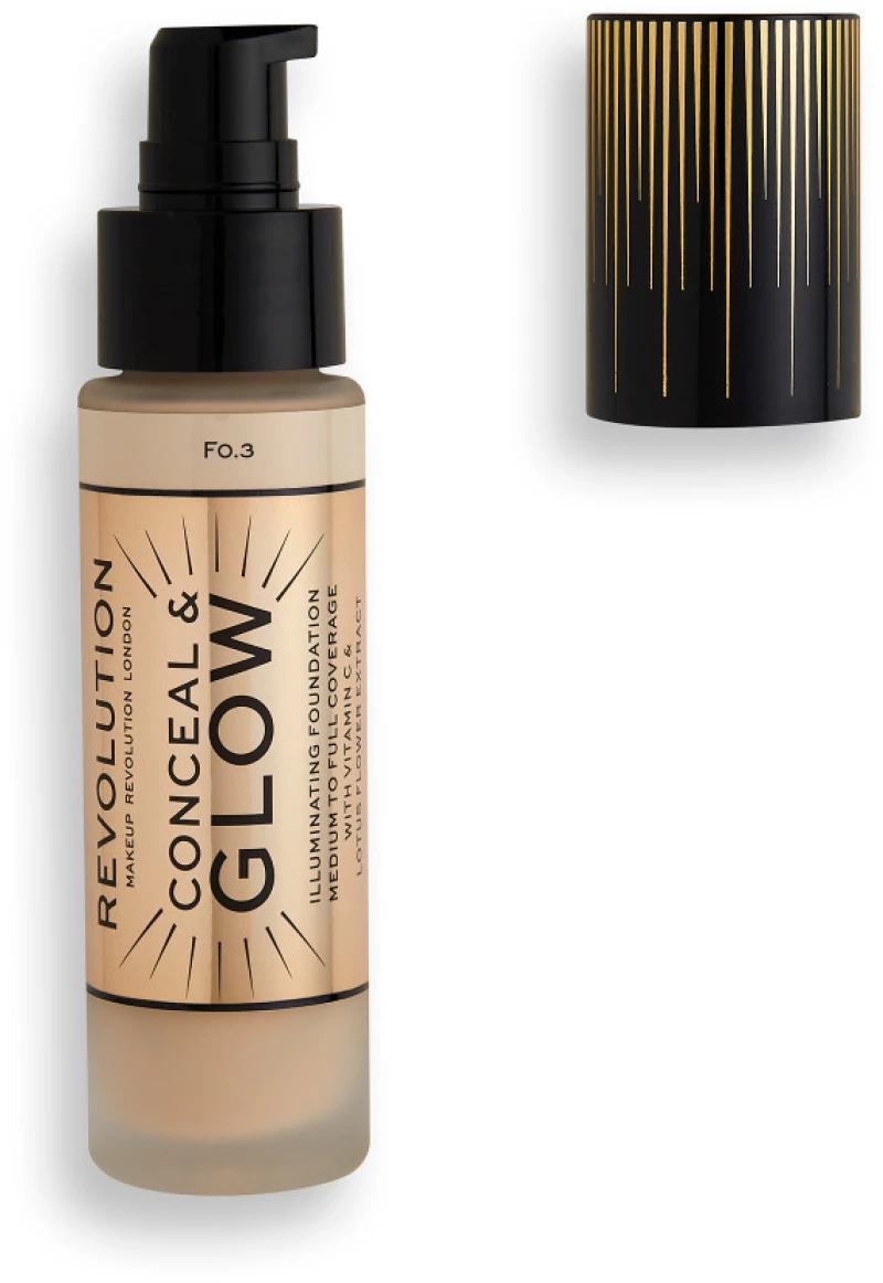 Makeup Revolution, Conceal & Glow, Illuminating, Cream Foundation, F3, 23 ml