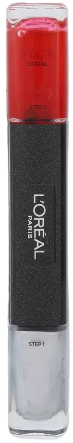 L'Oreal Paris, Infallible, Nail Polish 2-In-1, MTX 028, Coral, 2 x, 5 ml