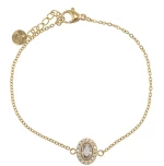 Βραχιόλι Αλυσίδα Ατσάλι Με Σχέδιο Strass 55-0094 Χρυσό Χρυσό