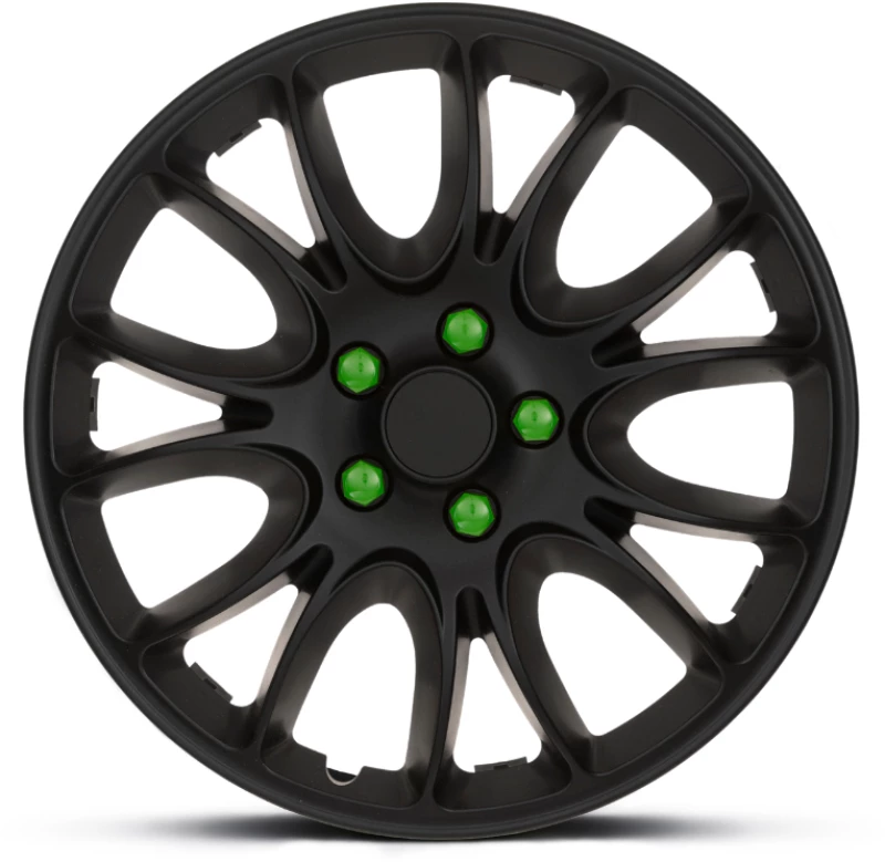 Σετ Τάσια 15''  Hero Black Green Caps, 4 τμχ