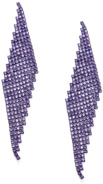 Σκουλαρίκια Αμπιγέ Με Σχέδιο Strass 300281 Μωβ Μωβ