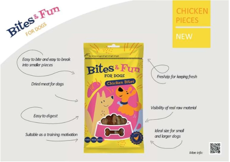 Akinu Λιχουδιές Σκύλου Bites & Fun Chicken Bits 85gr