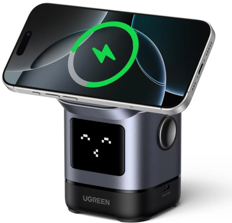 Wireless Magnetic Charger/Stand 2in1 UGREEN 15W Qi2 W709 45775 Black