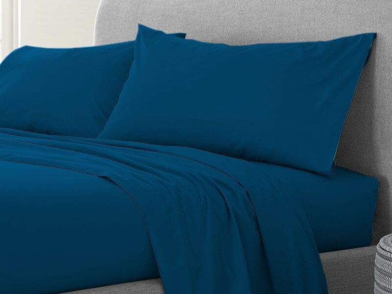 Κατωσέντονο με Λάστιχο Navy 100% Βαμβακερό Reactive Γαρύφαλλο - 120x200+30