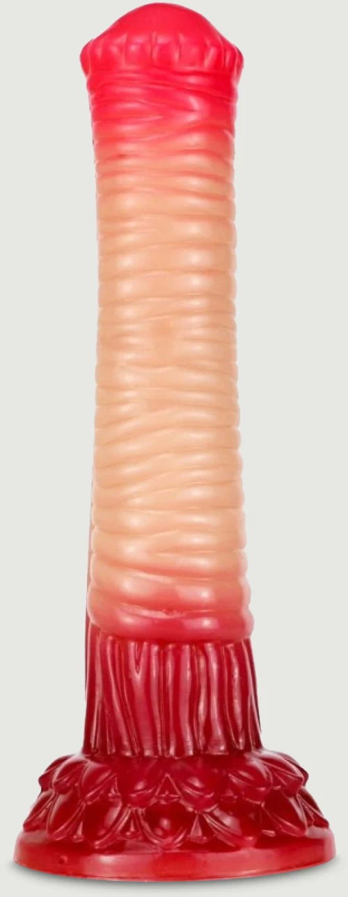 Dildo Σιλικόνης Πέος Ελέφαντα με Ραβδώσεις & Βεντούζα Trempix Elephant Silicone Dick with Suction Cup 22 x 5,5 cm - Κόκκινο