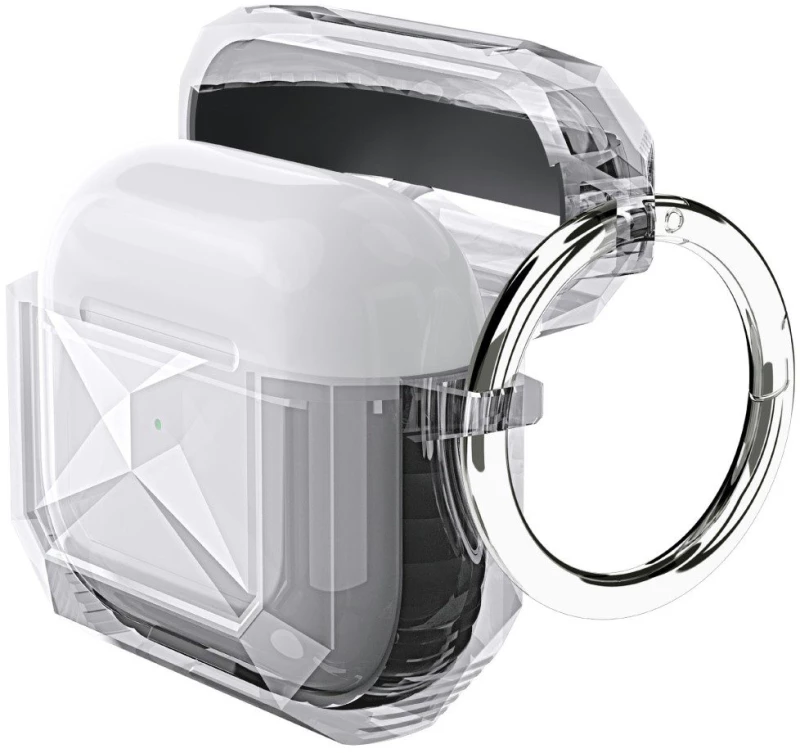 Θήκη Σιλικόνης για Airpods 4 Με Γάντζο Διάφανη/ Μωβ OEM