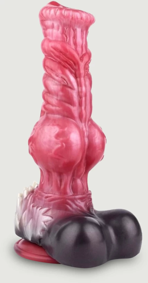 Τεράστιο Dildo Σιλικόνης Λύκος Huge Silicone Furry Wolf Dildo 27 x 9,5 cm - Κόκκινο