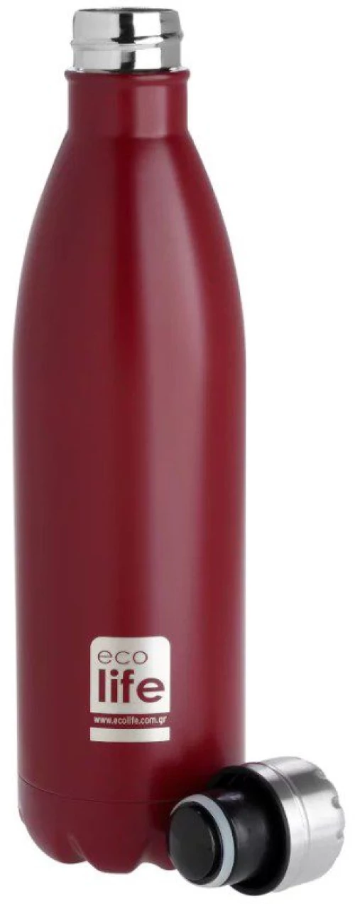 Ecolife® Μεταλλικό Μπουκάλι Θερμός 750ml- Red (33-BO-3004)