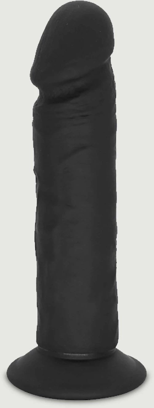 Ομοίωμα Πέους Σιλικόνης Με Βεντούζα Qubo 23,5 cm Realistic Silicone Dildo with Suction Cup - Μαύρο