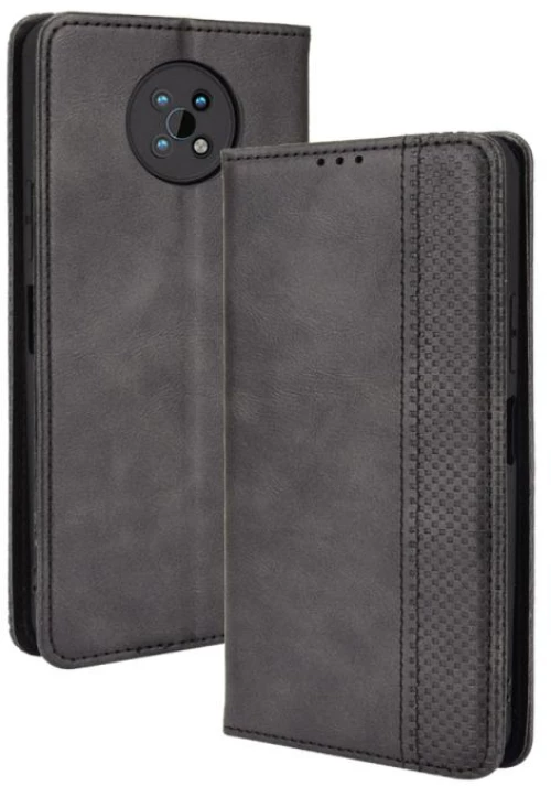 Για Nokia C50 5G Μαγνητική πόρπη Retro Crazy Horse Υφή οριζόντια Flip δερμάτινη θήκη με υποδοχή & υποδοχές καρτών & πλαίσιο φωτογραφιών (μαύρο)