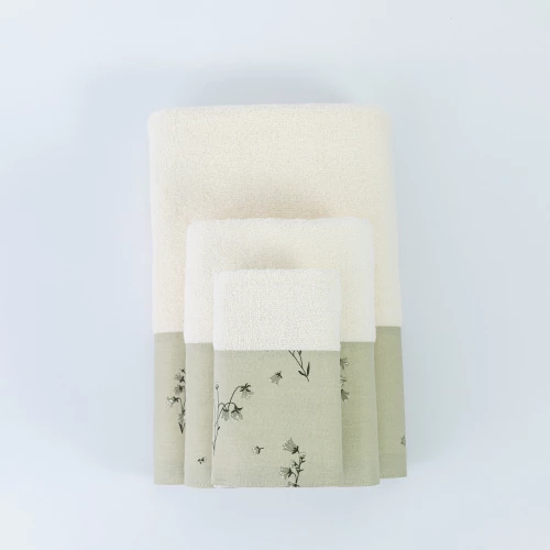 Πετσέτες Σετ 3ΤΜΧ Campanula Εκρού Borea
