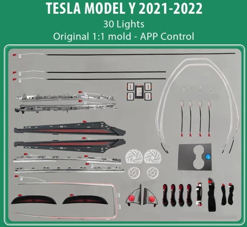DIQ AMBIENT TESLA MODEL Y mod.2021-2022 FULL KIT (Digital iQ Ambient Light Tesla Model Y mod.2021-2022, 30 Lights Full Kit)