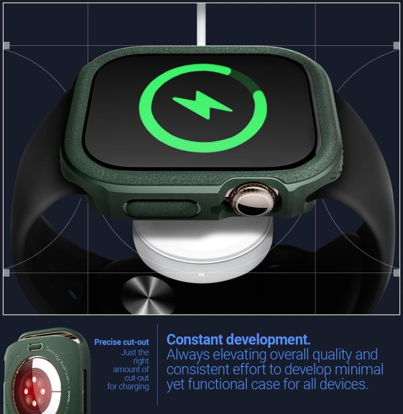 Θήκη Apple Watch 10 46mm - Caseology Vault Ανθεκτική Σιλικόνης - Midnight Green (ACS08611)