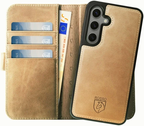 Θήκη Samsung Galaxy S24 FE Rosso Elite Δερμάτινο Πορτοφόλι με MagSafe - Light Brown (8719246459610)