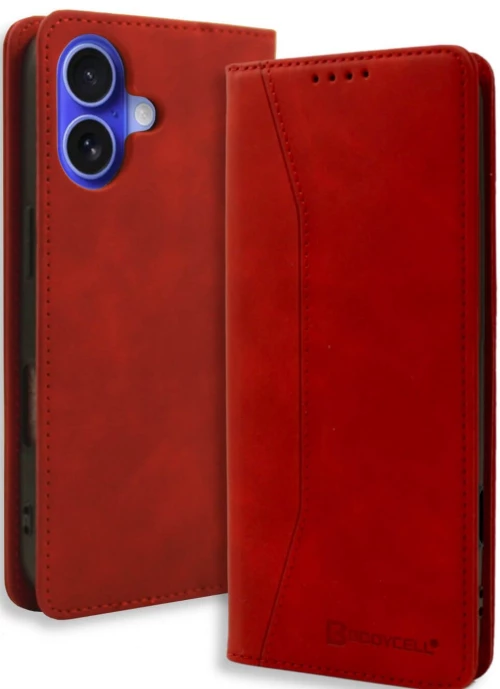Θήκη iPhone 16 Plus Bodycell Book Case Πορτοφόλι - Red (5206015079696)