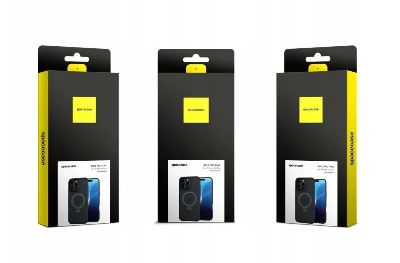Θήκη iPhone 16 Pro Spacecase Ring Pro Mag Σκληρή με MagSafe & KickStand - Black (5905719112202)