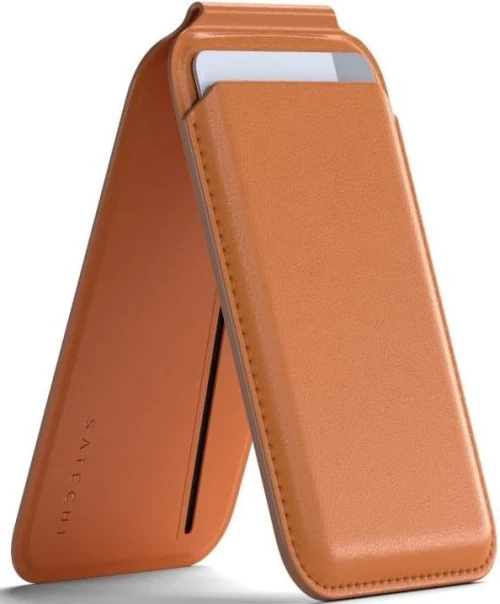 Θήκη / Πορτοφόλι Satechi Vegan Wallet Stand με MagSafe για Κάρτες / Αναδιπλούμενη Βάση από Δέρμα Vegan - Orange (ST-VLWO)
