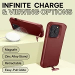 Θήκη iPhone 14 Pro Oakshield Σκληρή με MagSafe & KickStand - Dark Red (OAK000038FU003C)