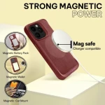 Θήκη iPhone 14 Pro Oakshield Σκληρή με MagSafe & KickStand - Dark Red (OAK000038FU003C)