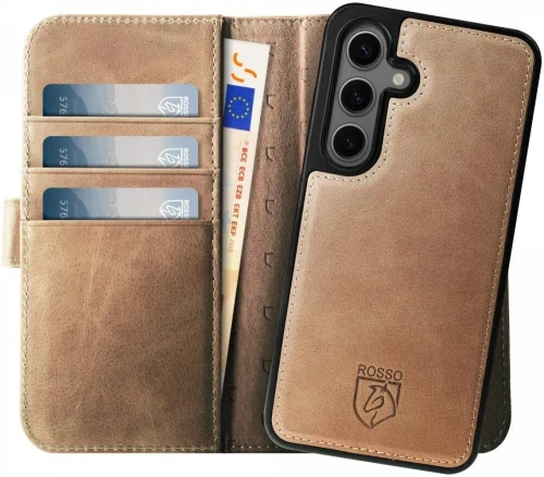 Θήκη Samsung Galaxy S25 Plus Rosso Elite Δερμάτινο Πορτοφόλι με MagSafe - Light Brown (8719246463396)