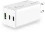 Mediarange 100w gan Fast Charging Adapter 2x usb-c and 1x usb-a & usb-c Power Delivery and Quick Charge Enabled White (Mrma123)