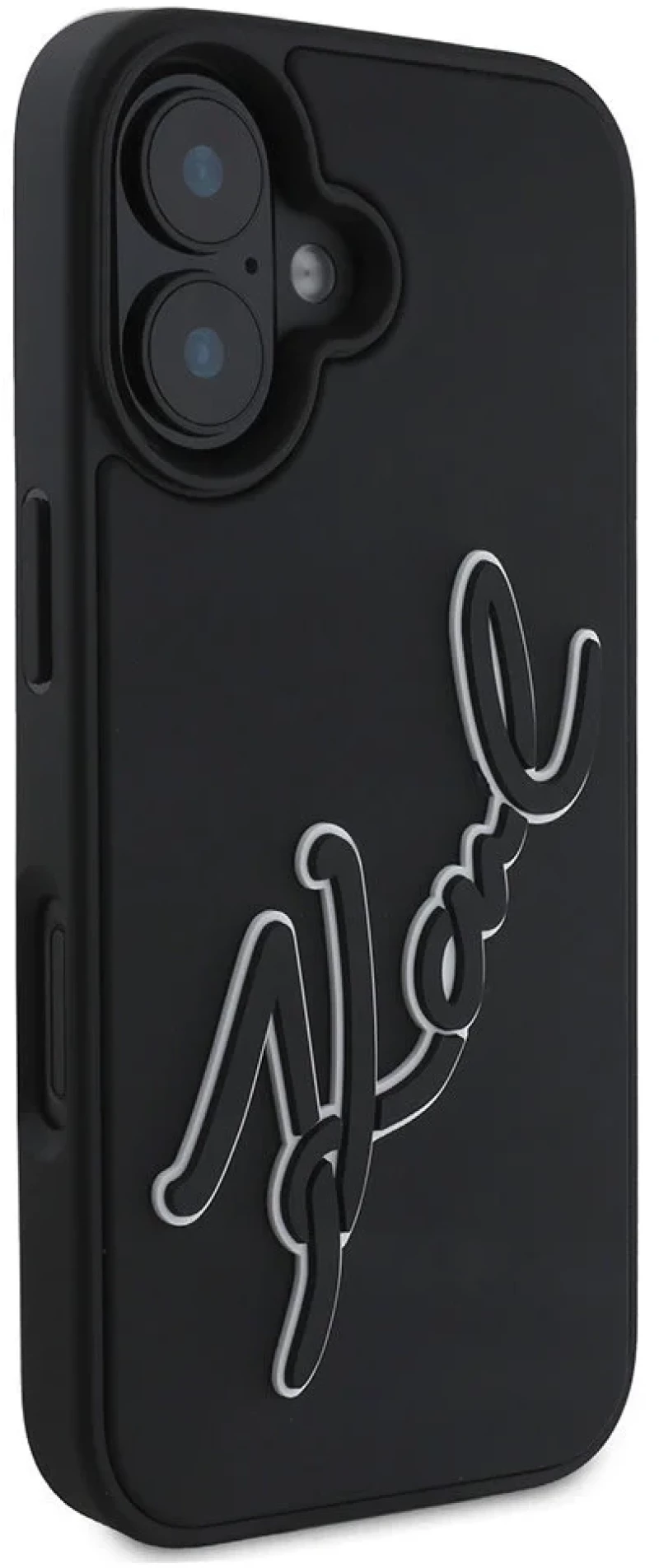 Karl Lagerfeld iPhone 16 Back cover case - 3D rubber signature - Black - (KLHCP16S3DRKSDLK)