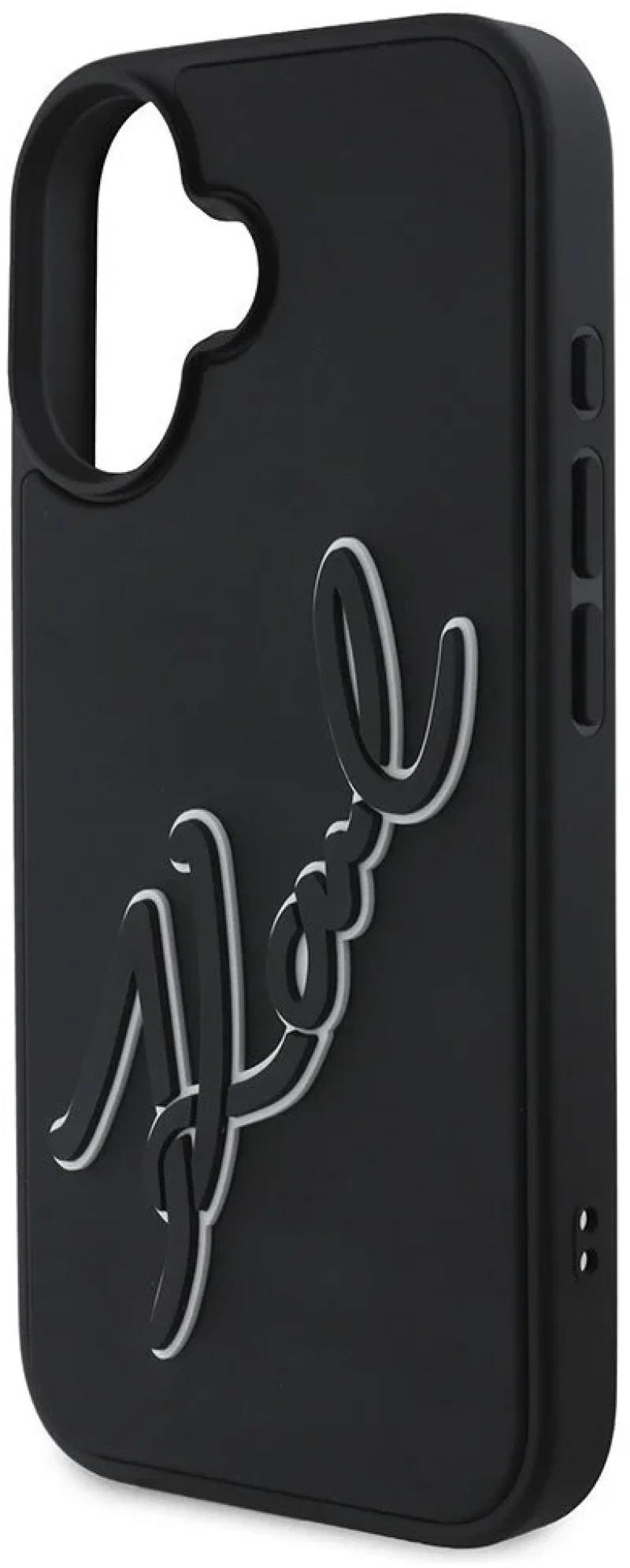 Karl Lagerfeld iPhone 16 Back cover case - 3D rubber signature - Black - (KLHCP16S3DRKSDLK)