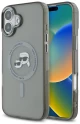 Karl Lagerfeld iPhone 16 Plus Back cover case - Magsafe IML metal monogram kc - Black - (KLHMP16MHLSKCK)