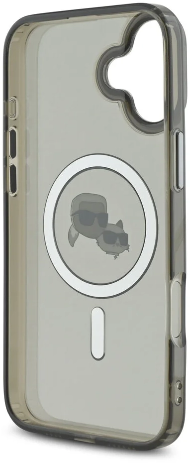 Karl Lagerfeld iPhone 16 Plus Back cover case - Magsafe IML metal monogram kc - Black - (KLHMP16MHLSKCK)