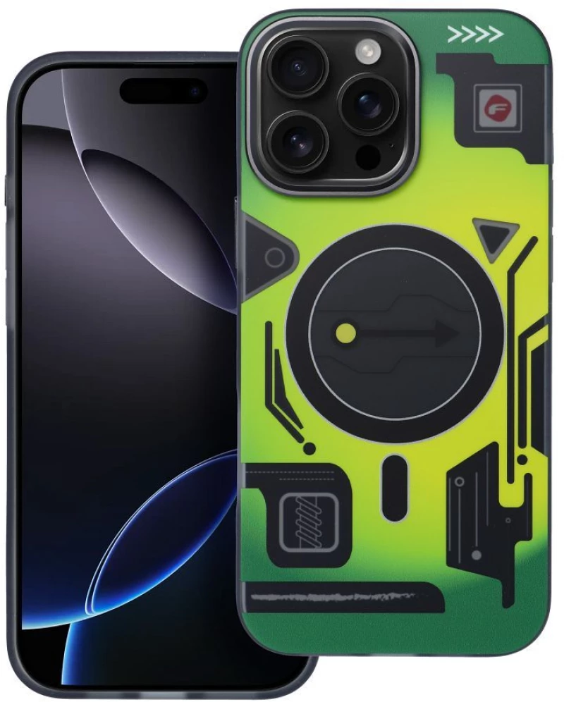 FORCELL F-PROTECT Θήκη πλάτης Military με MagSafe για iPhone 16 Pro Max cyber green