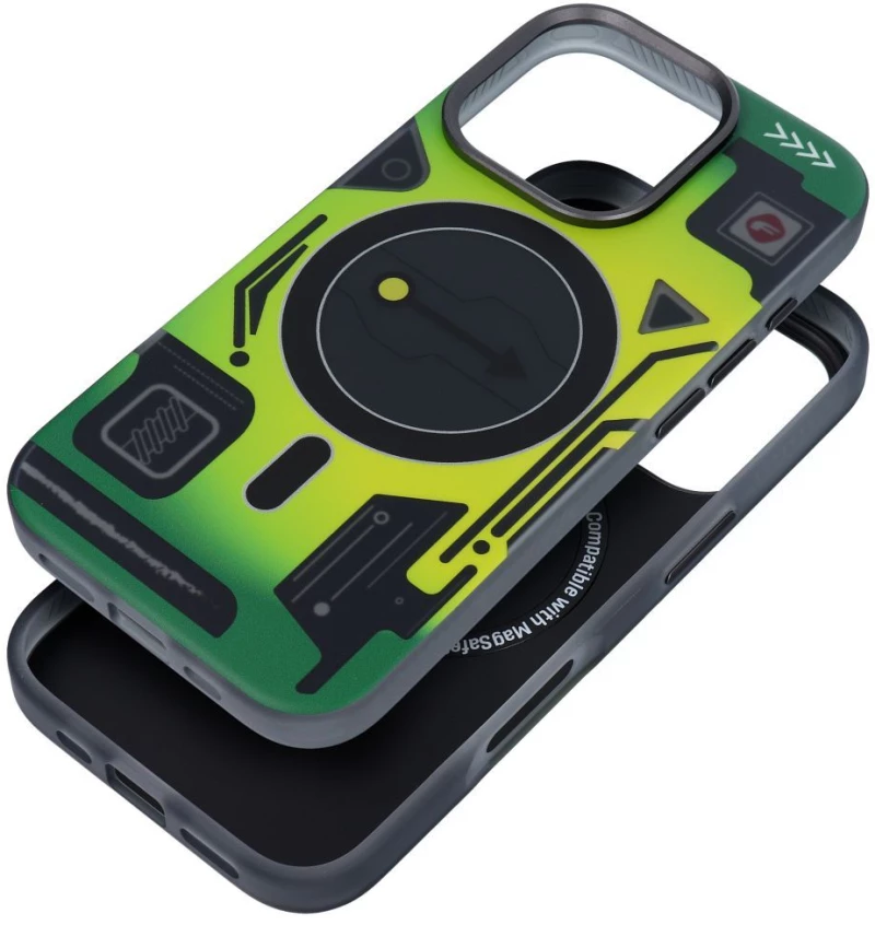 FORCELL F-PROTECT Θήκη πλάτης Military με MagSafe για iPhone 16 Pro Max cyber green