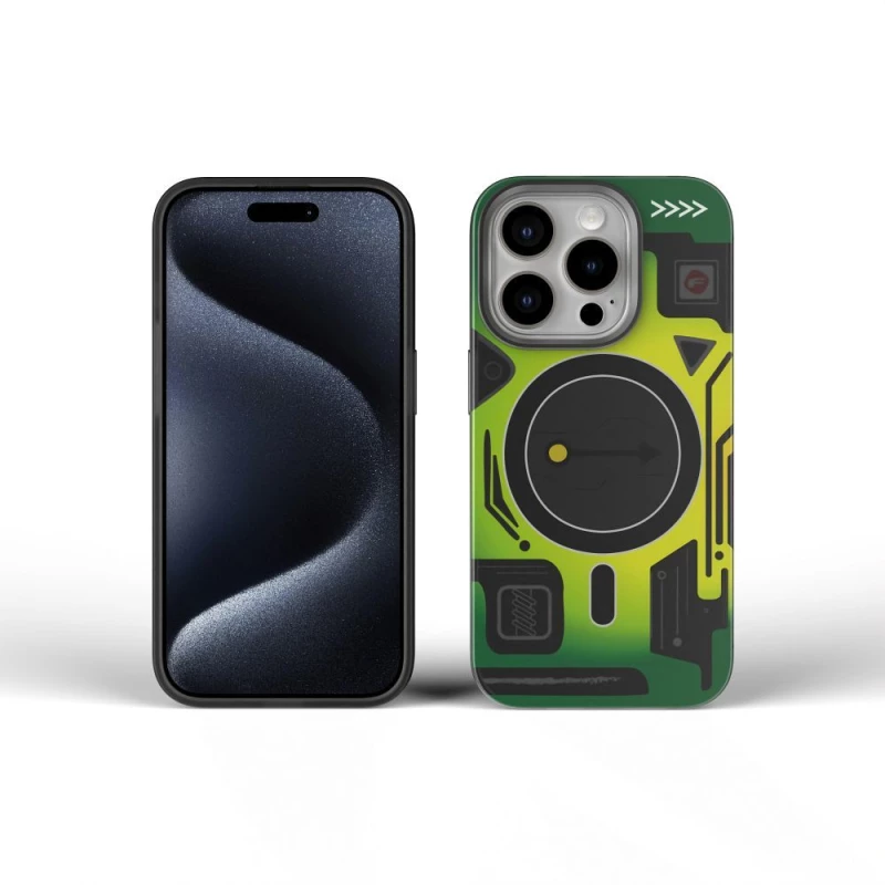 FORCELL F-PROTECT Θήκη πλάτης Military με MagSafe για iPhone 16 Pro Max cyber green