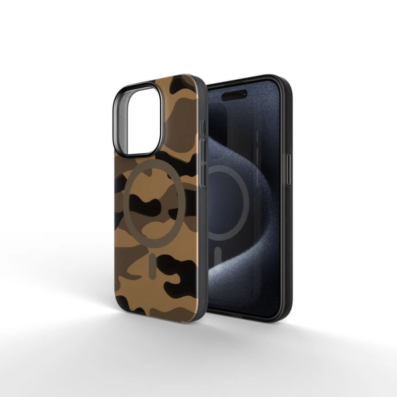 FORCELL F-PROTECT Θήκη πλάτης Military με MagSafe για iPhone 16 desert camo